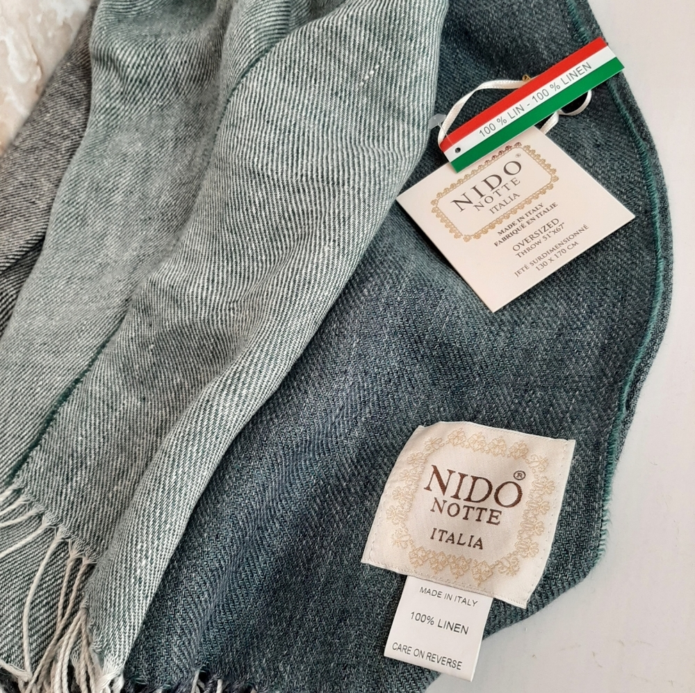 Nido Notte Italia Oversized Linen Throw Blanket